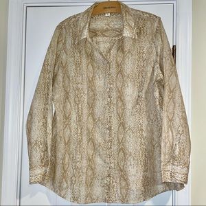 Coldwater Creek Plus Size Snakeskin Shirt 1X
